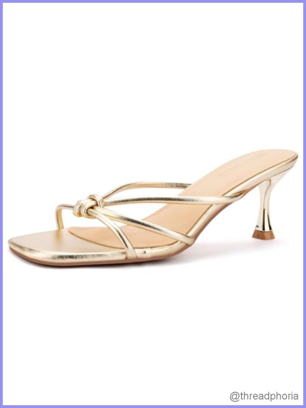 Strappy Kitten Heels Square Open Toe Mules Slip On Sandals Faux Leather